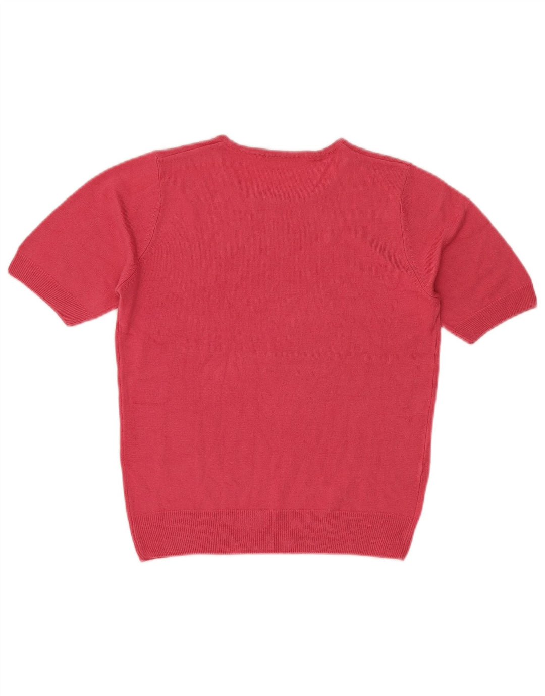 MARKS & SPENCER Womens Crop Crew Neck Jumper Sweater UK 10 Small Pink