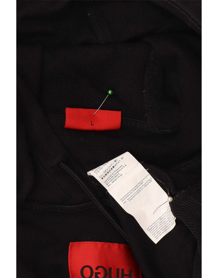 Hugo Boss Mens Hoodie Jumper Large Black Cotton