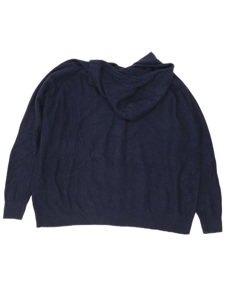 Marks & Spencer Mens Zip Neck Jumper Sweater XL Navy Blue Viscose