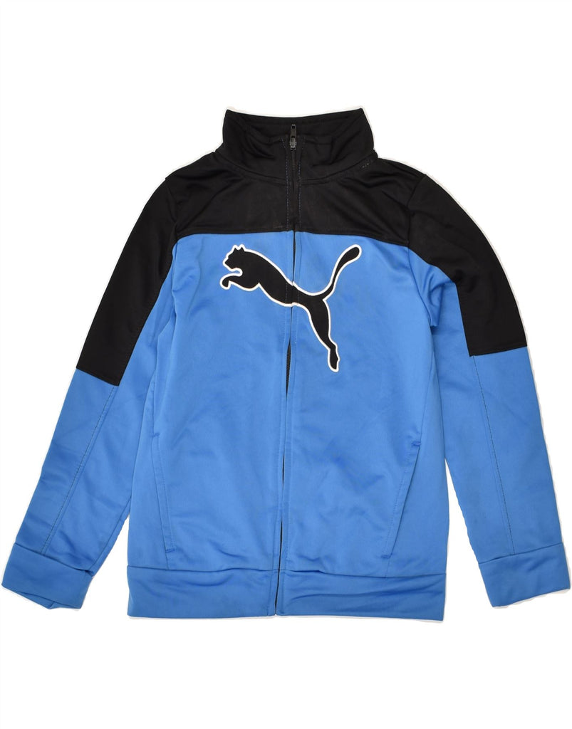 PUMA Boys Graphic Tracksuit Top Jacket 7-8 Years Blue Polyester | Vintage Puma | Thrift | Second-Hand Puma | Used Clothing | Messina Hembry 