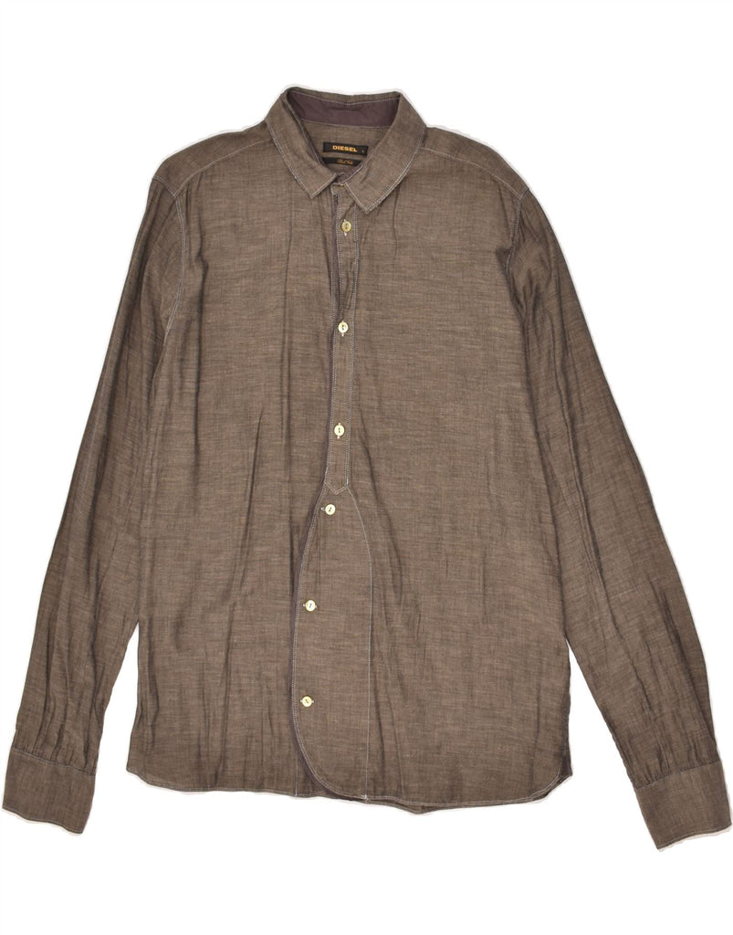 DIESEL Mens Shirt Large Brown Cotton | Vintage Diesel | Thrift | Second-Hand Diesel | Used Clothing | Messina Hembry 