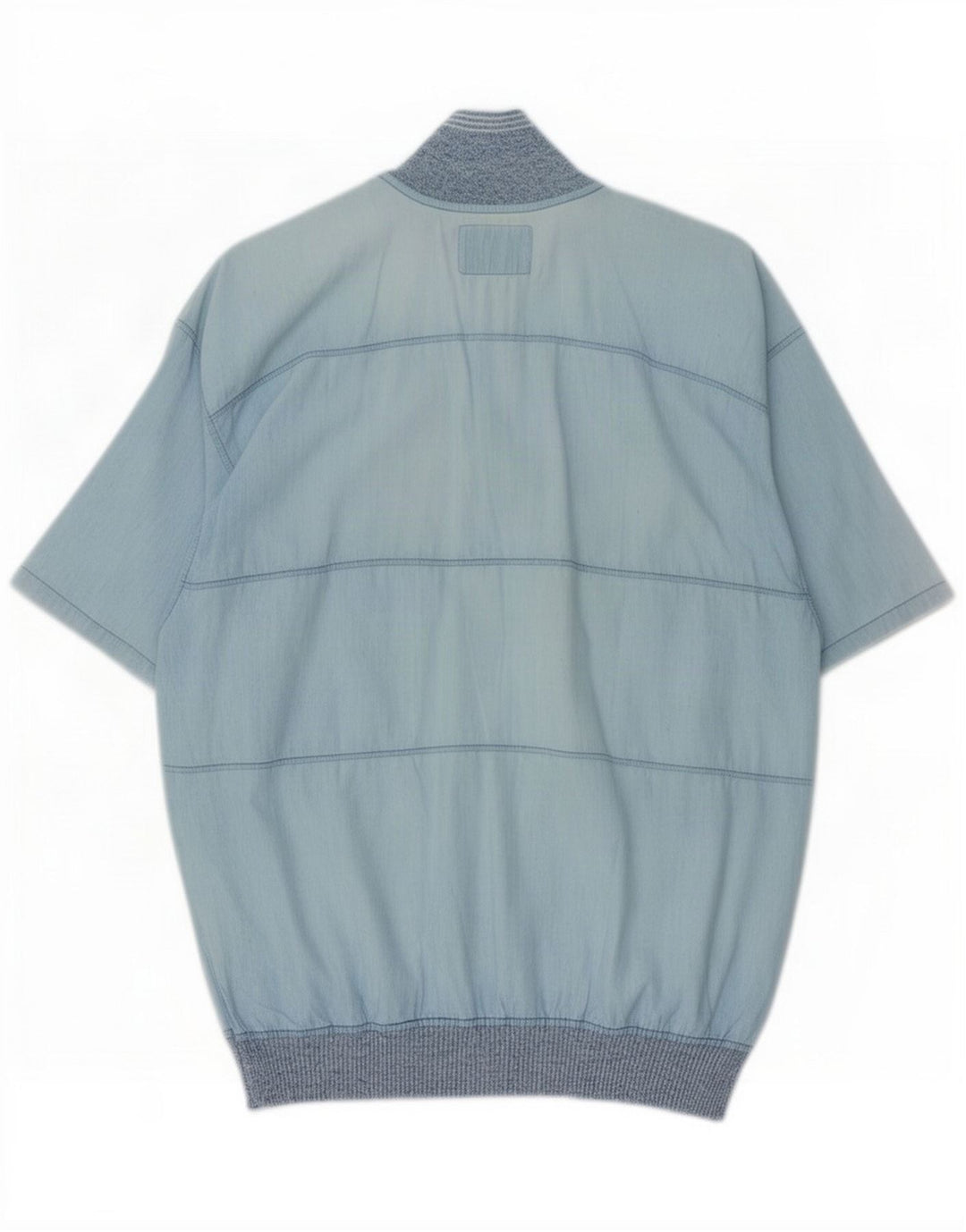 Malagrida Mens Short Sleeve Pullover Shirt Medium Blue Colourblock