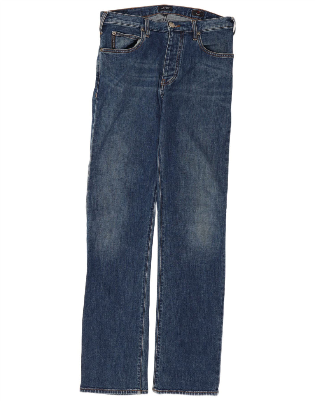Armani Mens Straight Jeans W30 L32 Blue Cotton