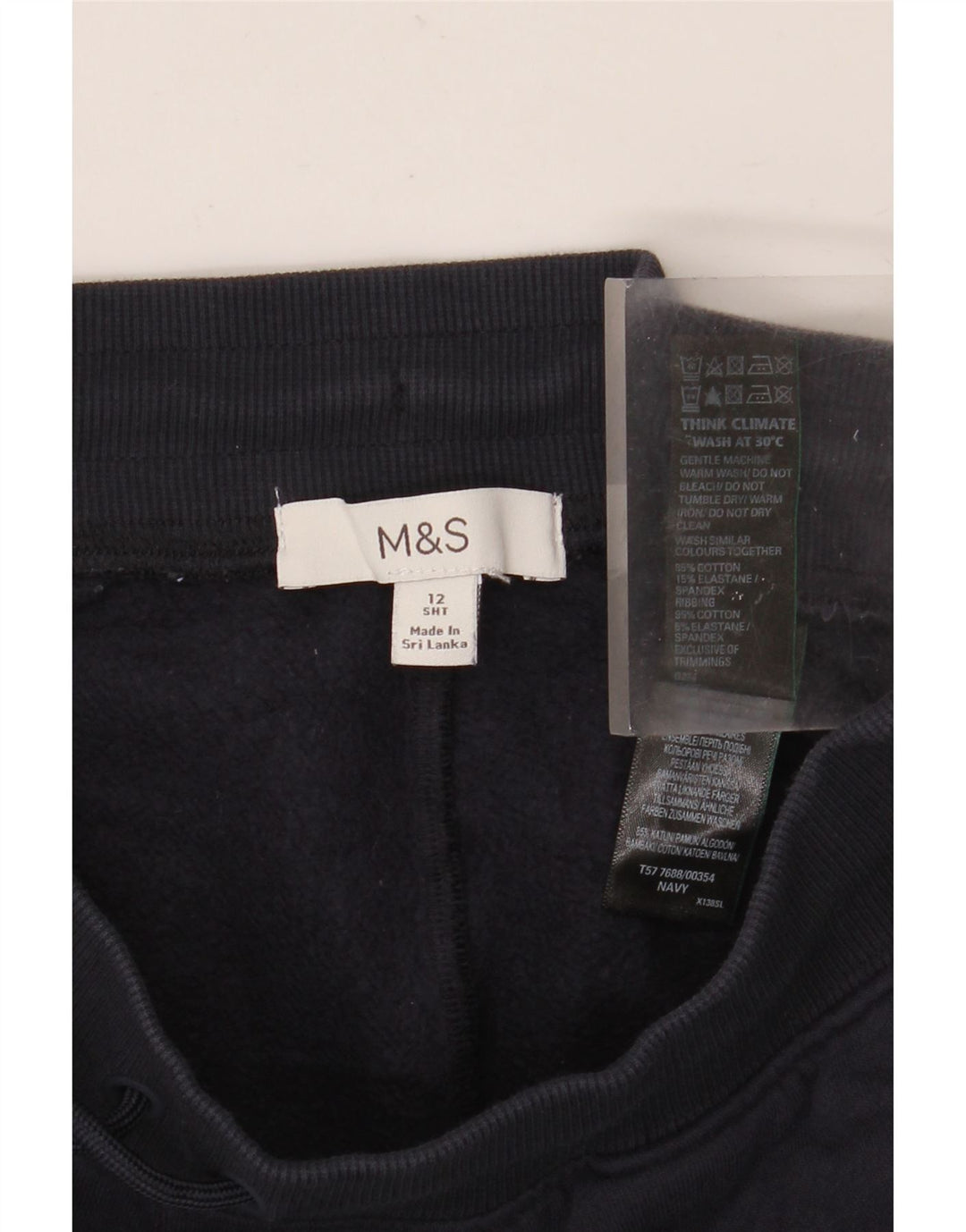 MARKS & SPENCER Womens Tracksuit Trousers UK 12 Medium Navy Blue Cotton