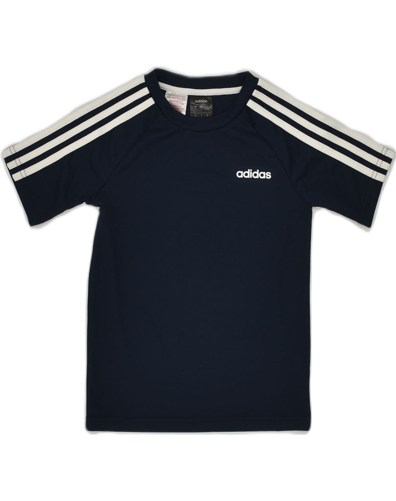 ADIDAS Boys Jersey Top 7-8 Years Navy Blue Polyester | Vintage Adidas | Thrift | Second-Hand Adidas | Used Clothing | Messina Hembry 