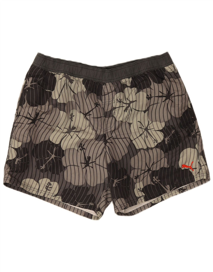 Puma Mens Swimming Shorts Large Grey Floral