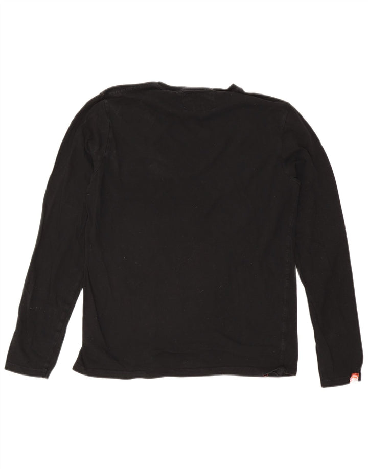 Superdry Mens Top Long Sleeve Large Black Cotton