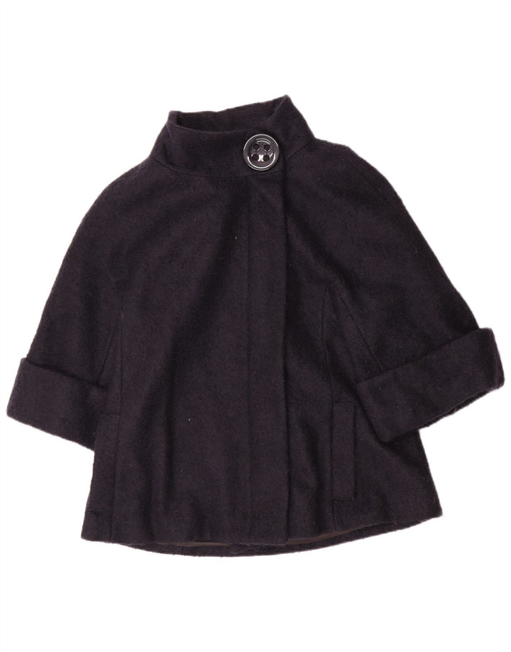 Max & Co. Womens Short 3/4 Sleeve Overcoat UK 12 Medium Navy Blue Wool