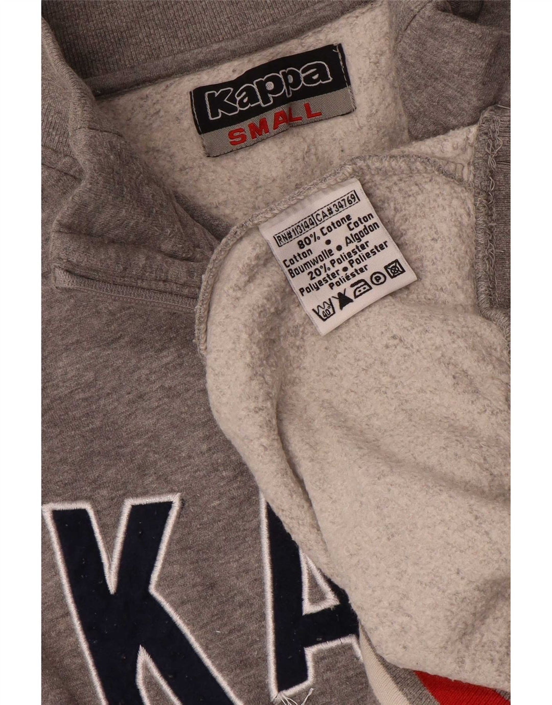 Kappa Womens Graphic Sweatshirt Jumper UK 10 Small Grey Colourblock
