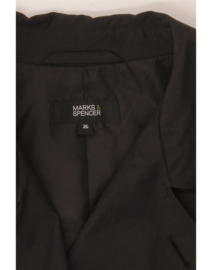 Marks & Spencer Womens Trench Coat UK 20 2XL Black Polyester