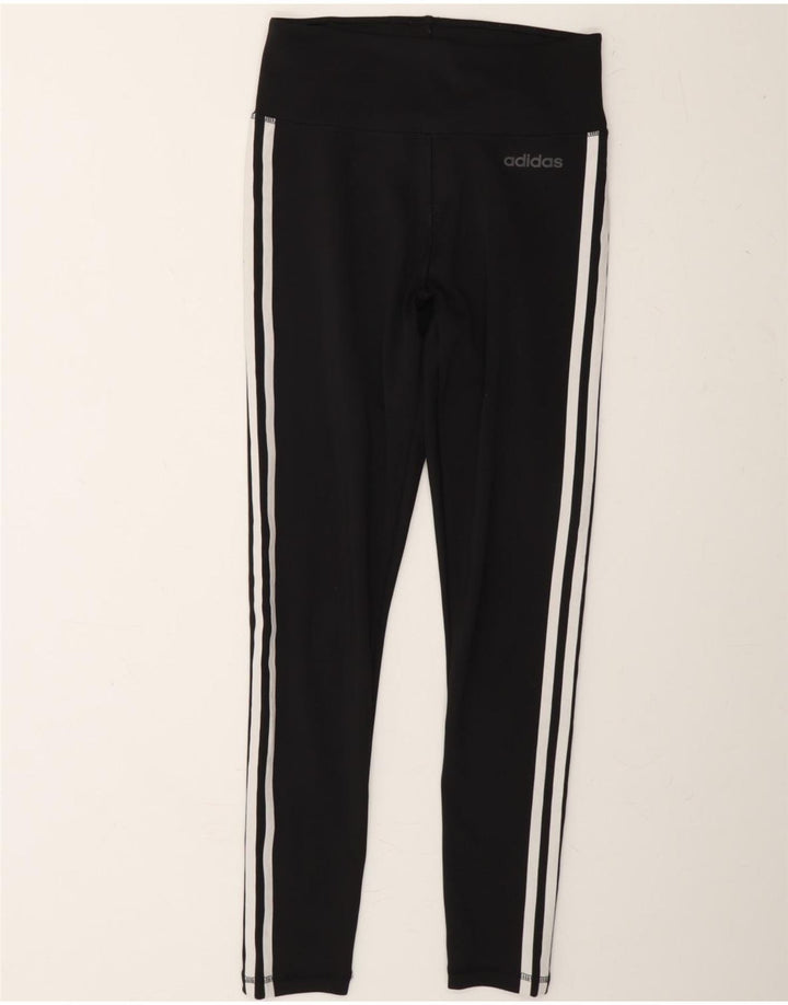 ADIDAS Womens Climalite Leggings UK 8/10 Small Black Polyester Vintage Adidas and Second-Hand Adidas from Messina Hembry 