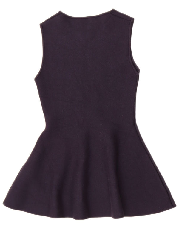 Zara Womens Oversized Sleeveless Tunic Top UK 10 Small Navy Blue Viscose