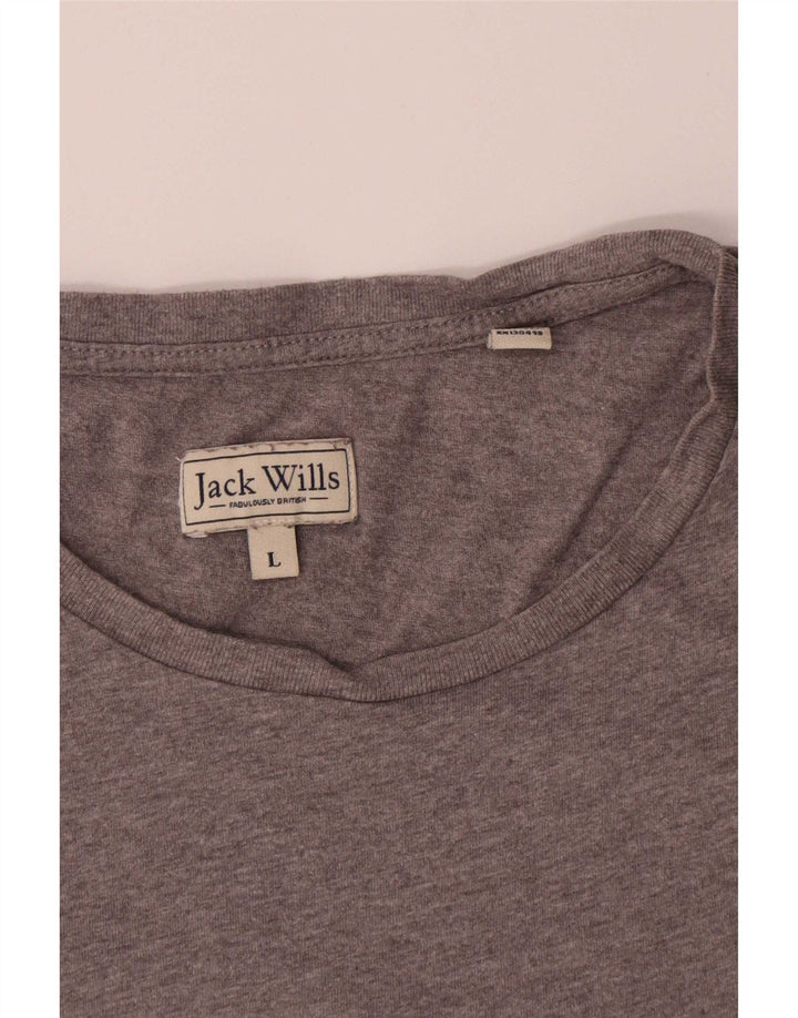 Jack Wills Mens Graphic T-Shirt Top Large Grey Cotton