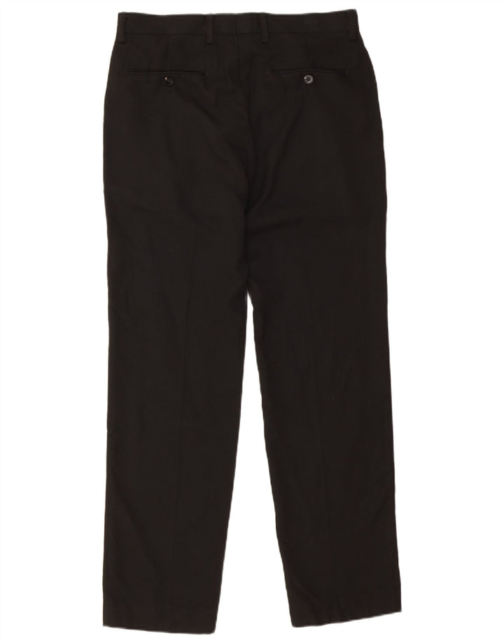 Marks & Spencer Womens Straight Chino Trousers W32 L31 Black Polyester