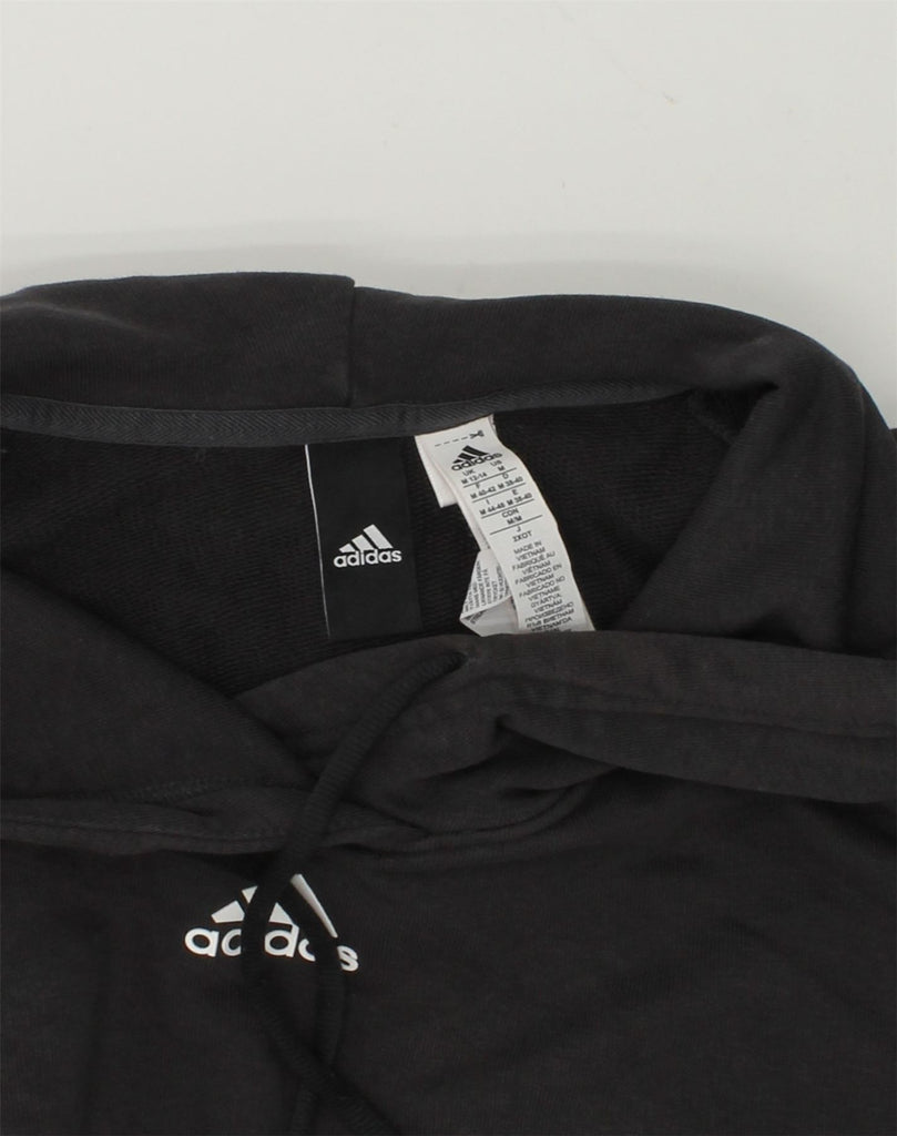 ADIDAS Girls Crop Hoodie Jumper 12-13 Years Medium  Black Colourblock | Vintage Adidas | Thrift | Second-Hand Adidas | Used Clothing | Messina Hembry 