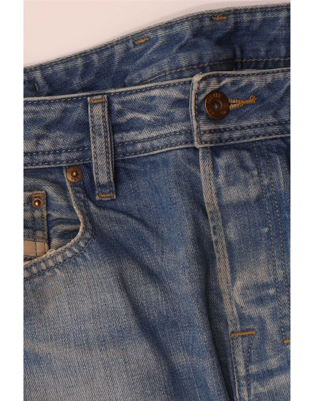 Diesel Mens Zatiny Regular Bootcut Jeans W30 L30 Blue Cotton