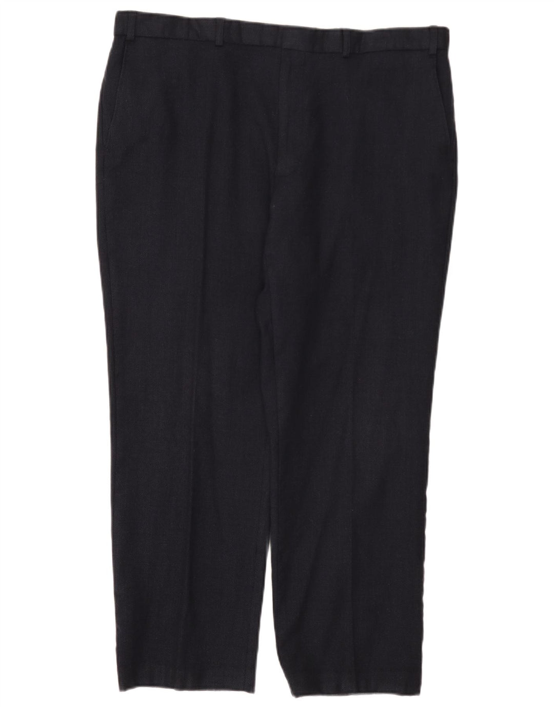 Marks & Spencer Mens Straight Suit Trousers W40 L29 Navy Blue Wool
