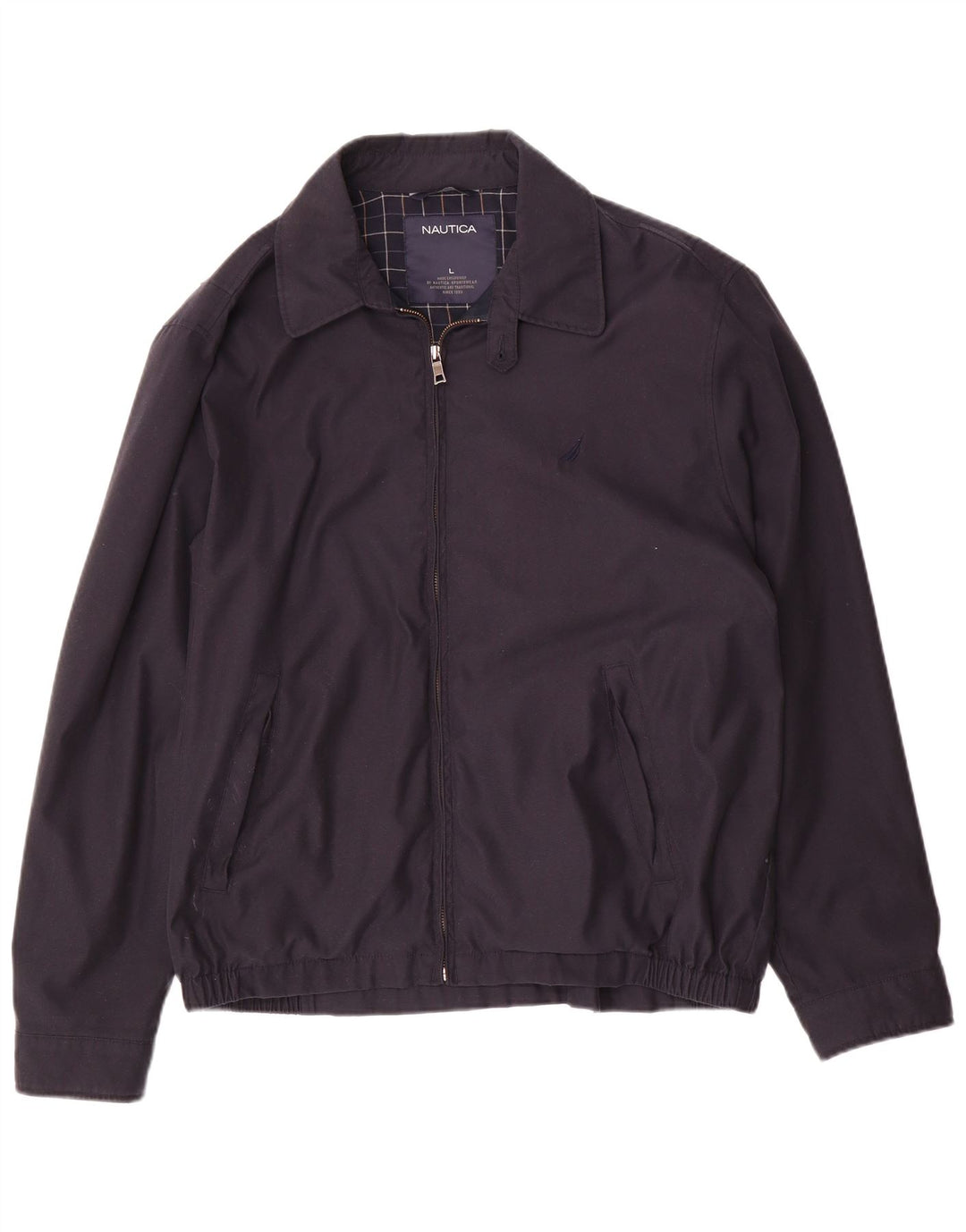 Nautica Mens Bomber Jacket UK 40 Large Navy Blue Polyester