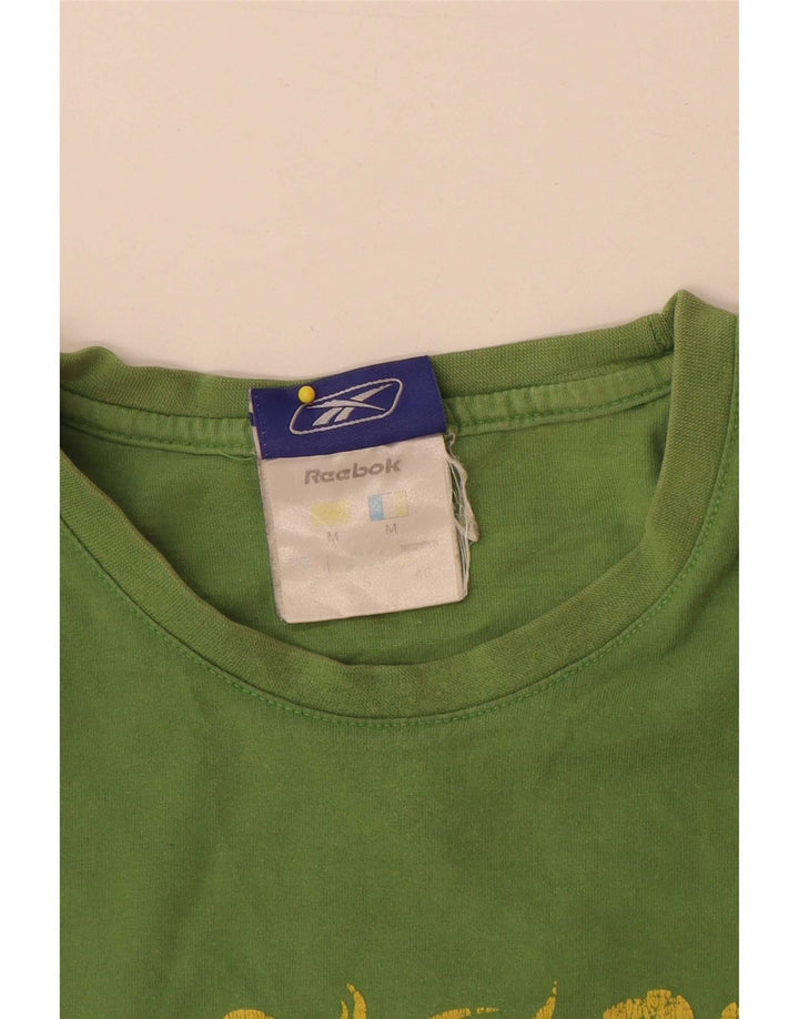 Reebok Mens Graphic T-Shirt Top Small Green Cotton