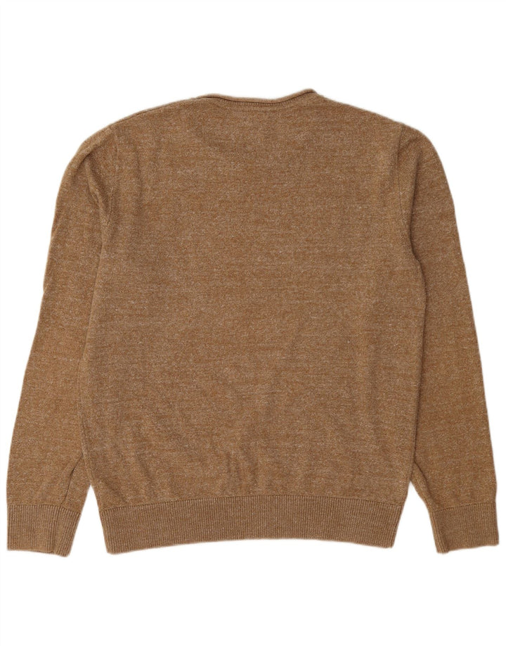Gap Mens Boat Neck Jumper Sweater Medium Beige Flecked Cotton