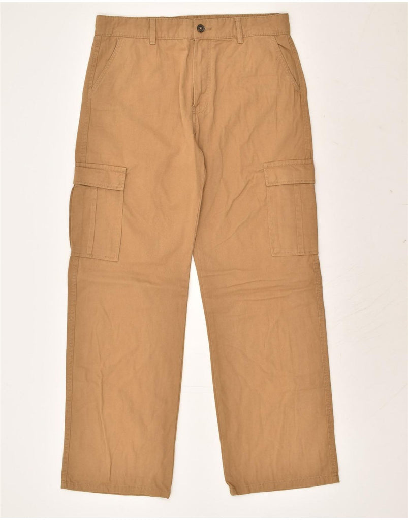 ALCOTT Mens Straight Cargo Trousers W34 L32 Brown Cotton | Vintage Alcott | Thrift | Second-Hand Alcott | Used Clothing | Messina Hembry 