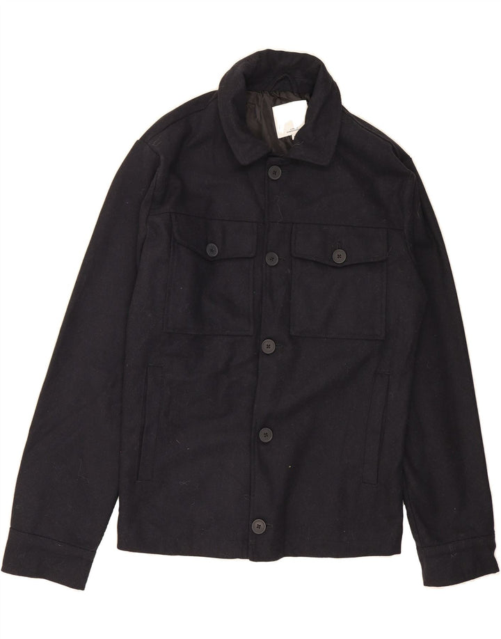 JACK & JONES Mens Utility Jacket UK 40 Large Black Polyester Vintage Jack & Jones and Second-Hand Jack & Jones from Messina Hembry 