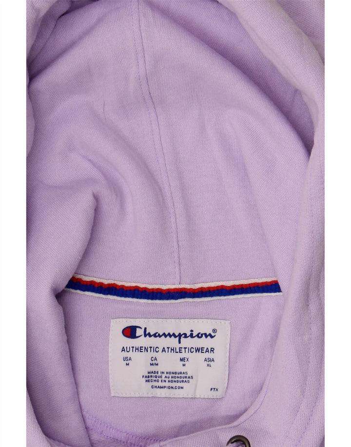 CHAMPION Womens Graphic Hoodie Jumper UK 14 Medium Purple Polyester Vintage Champion and Second-Hand Champion from Messina Hembry 