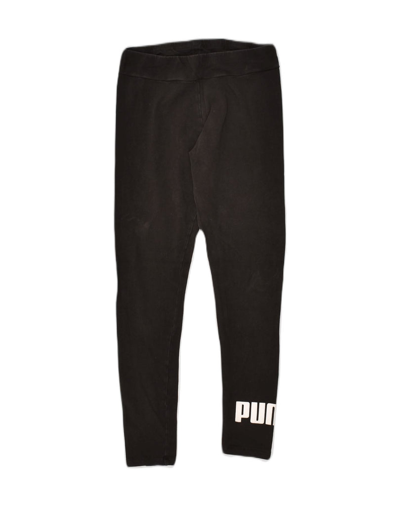 PUMA Womens Leggings UK 8 Small Black Cotton | Vintage Puma | Thrift | Second-Hand Puma | Used Clothing | Messina Hembry 