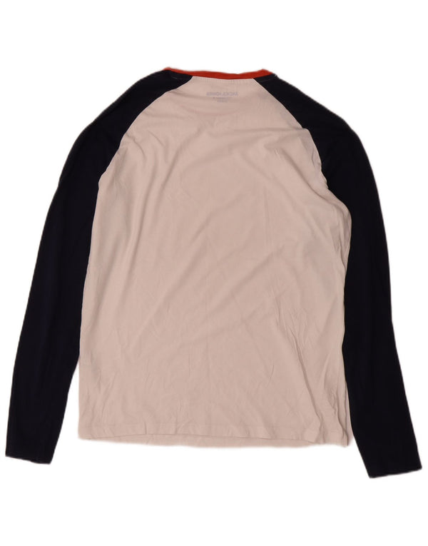 Jack & Jones Mens Regular Fit Top Long Sleeve Medium White Colourblock
