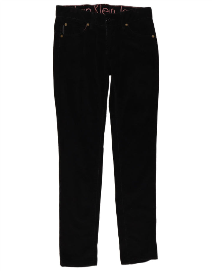 CALVIN KLEIN Womens Skinny Corduroy Trousers W27 L32 Black Cotton