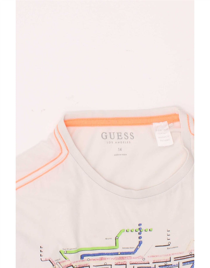Guess Boys Graphic T-Shirt Top 13-14 Years White