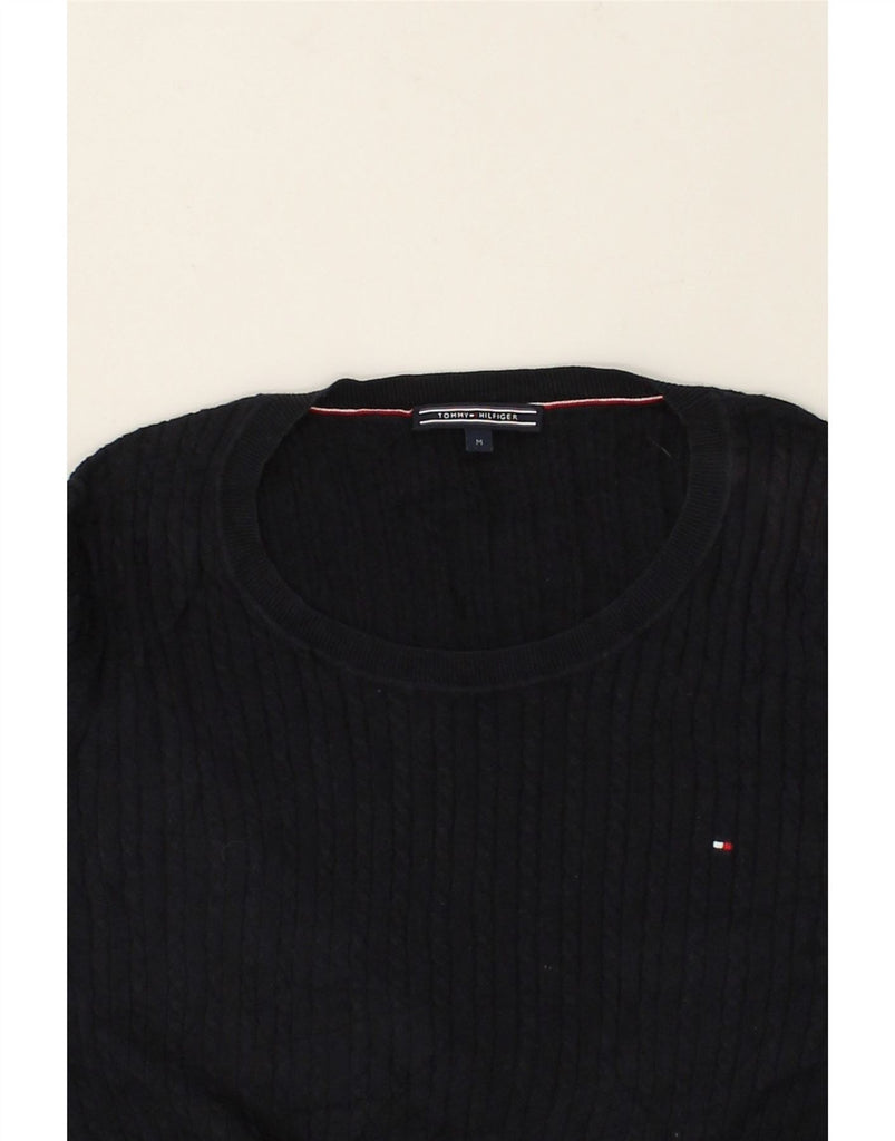 TOMMY HILFIGER Womens Crew Neck Jumper Sweater UK 14 Medium Navy Blue | Vintage Tommy Hilfiger | Thrift | Second-Hand Tommy Hilfiger | Used Clothing | Messina Hembry 