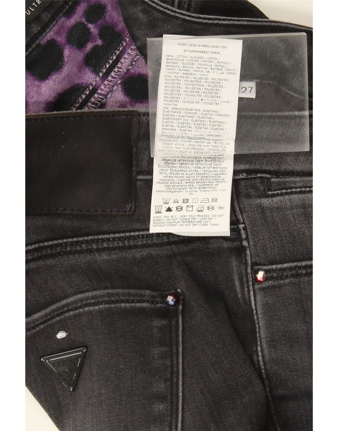 Guess Womens Skinny Jeans W27 L30 Grey Cotton
