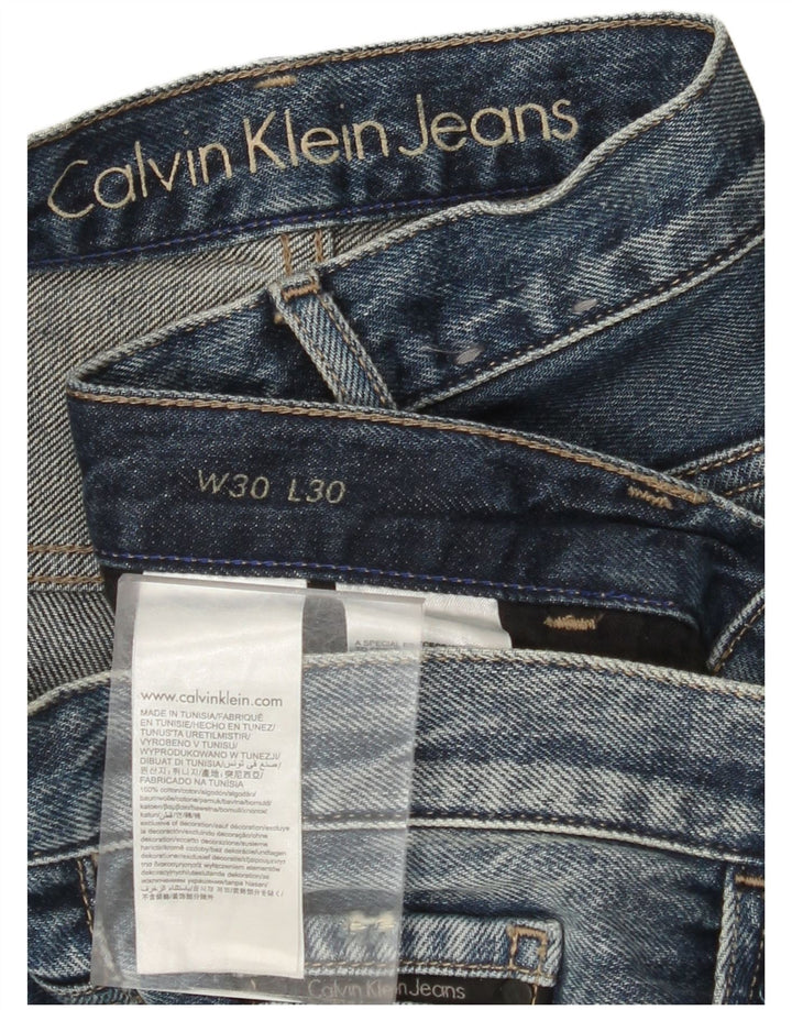 CALVIN KLEIN Mens Boyfriend Distressed Straight Jeans W30 L30 Blue Cotton