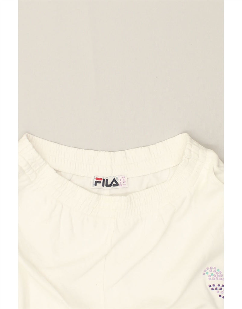 FILA Womens Sport Shorts US 10 Large White | Vintage Fila | Thrift | Second-Hand Fila | Used Clothing | Messina Hembry 