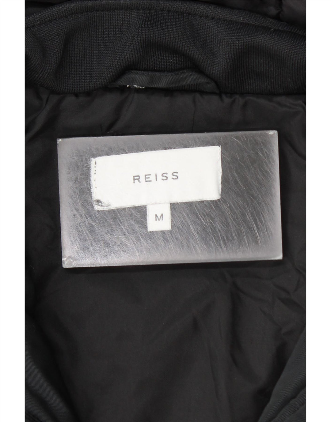 Reiss Mens Hooded Windbreaker Jacket UK 38 Medium Black Cotton