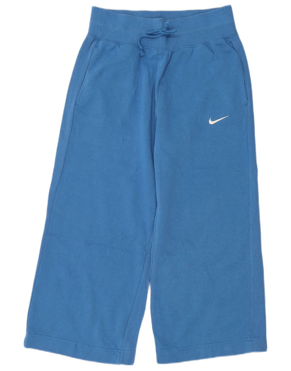 Nike Womens Crop Wide Leg Tracksuit Trousers UK 14 Medium Blue