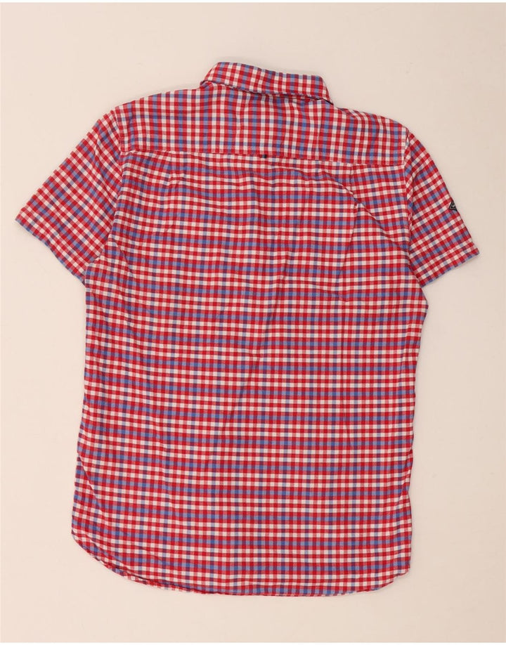 Superdry Mens Short Sleeve Shirt Medium Red Gingham