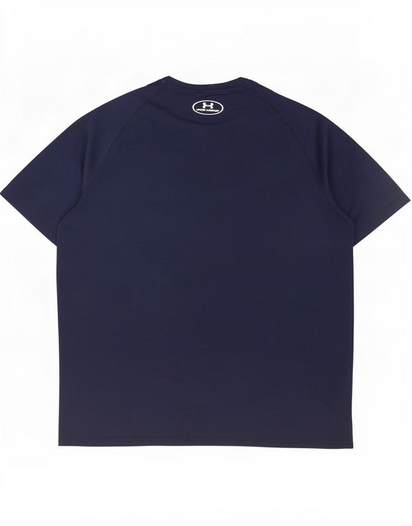 Under Armour Mens Heat Gear T-Shirt Top Large Navy Blue