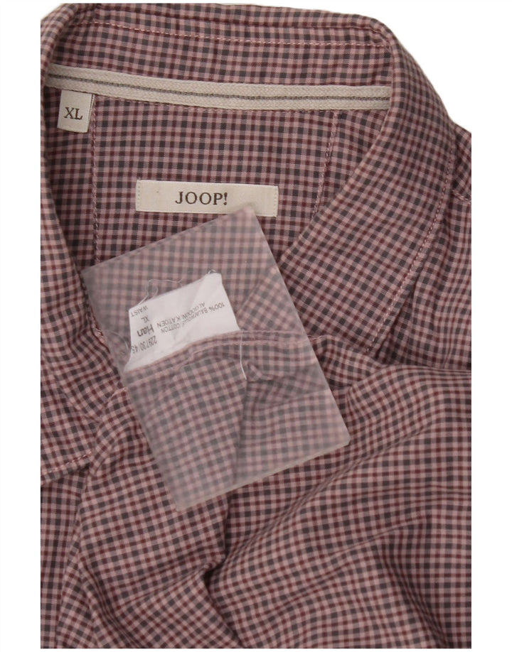 JOOP Mens Shirt XL Pink Check Cotton