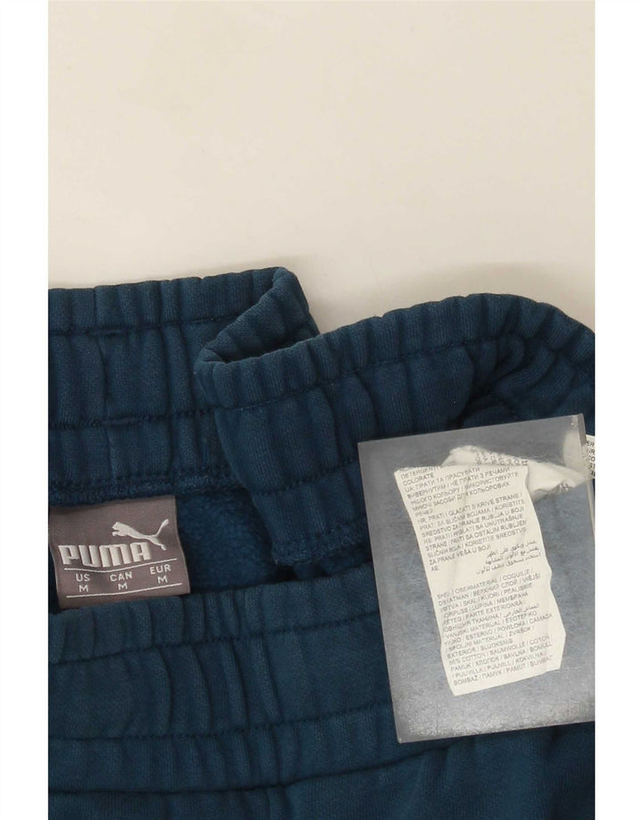 Puma Mens Graphic Tracksuit Trousers Joggers Medium Navy Blue Cotton