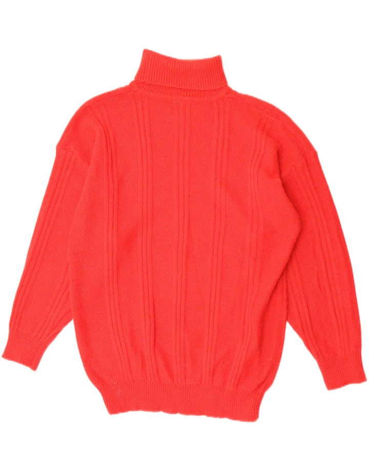 Vintage Mens Roll Neck Jumper Sweater XL Red Acrylic