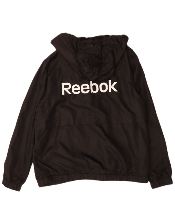 Reebok Mens Hooded Bomber Jacket UK 40 Large Black Polyester