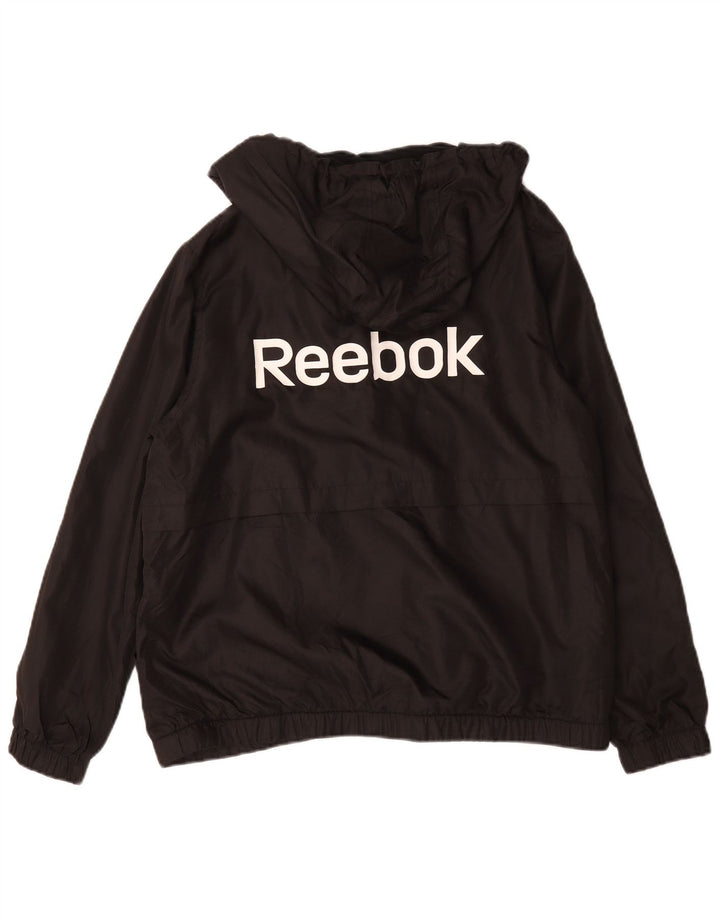 Reebok Mens Hooded Bomber Jacket UK 40 Large Black Polyester