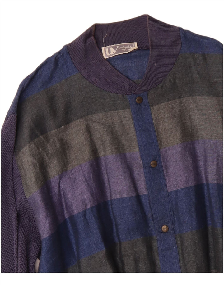 Umberto Vallati Mens Bomber Jacket UK 38 Medium Multicoloured Striped