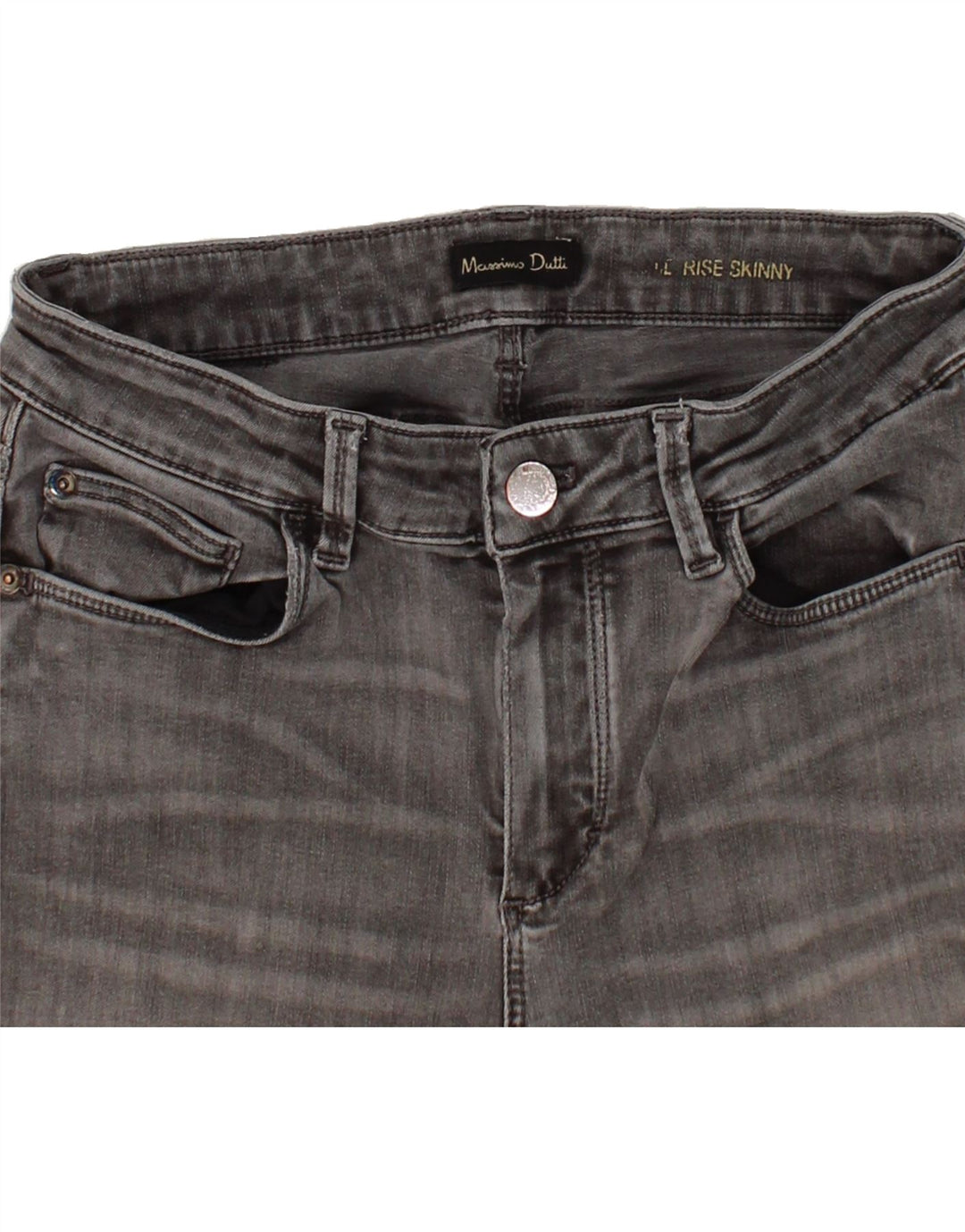 MASSIMO DUTTI Womens High Rise Skinny Jeans W28 L29 Grey Vintage Massimo Dutti and Second-Hand Massimo Dutti from Messina Hembry 