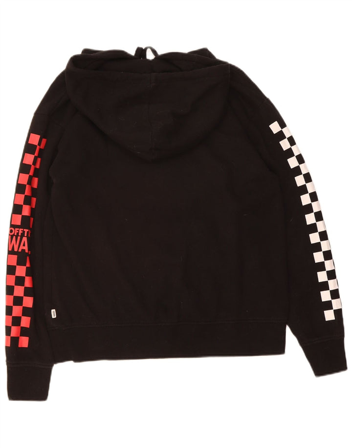 VANS Mens Graphic Hoodie Jumper Small Black Geometric Cotton