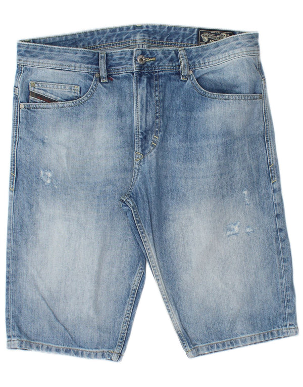DIESEL Mens Distressed Denim Shorts W34 Large  Blue Cotton