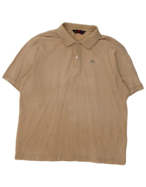 Kappa Mens Polo Shirt Large Beige Cotton
