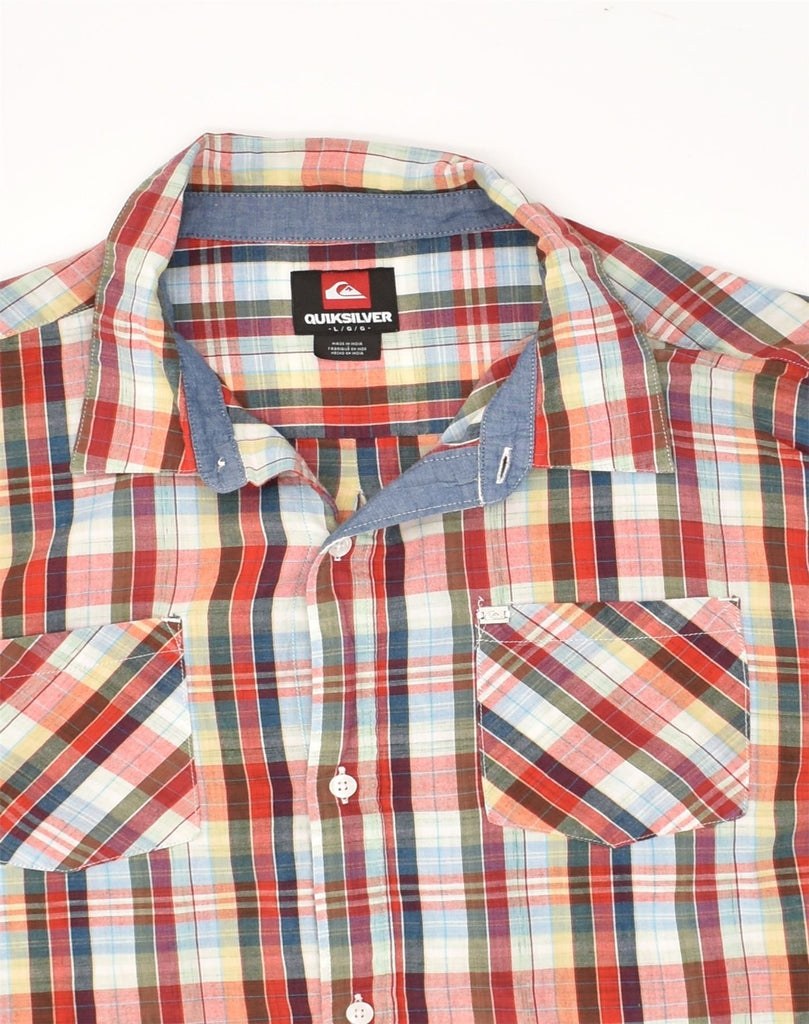 QUIKSILVER Mens Shirt Large Red Check Cotton | Vintage Quiksilver | Thrift | Second-Hand Quiksilver | Used Clothing | Messina Hembry 